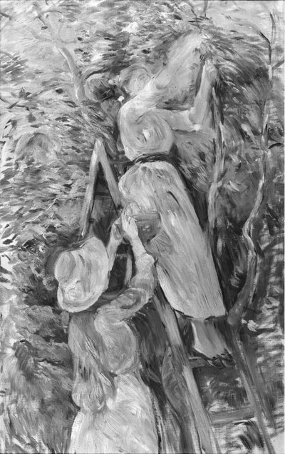 Picking cherries by Berthe Morisot